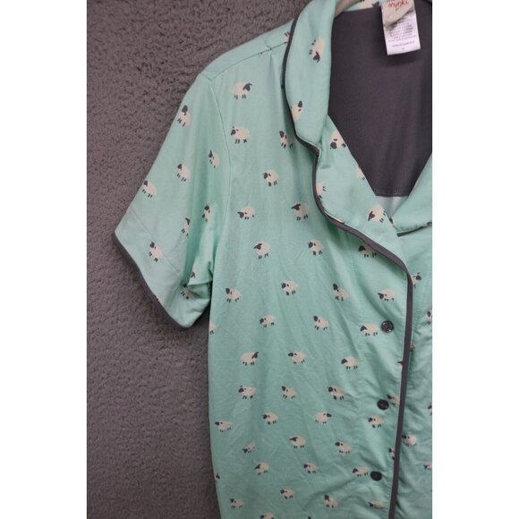 Munki Munki Pajama Set-Sheep-Drawstring-Pockets-Size Medium-Capri-Soft - Picture 7 of 16